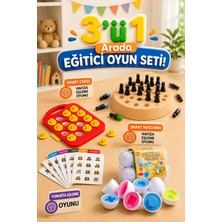 M&H 3'lü Oyun Seti - Smart Chess - Smart Matching - Yumurta Eşleme - Eğitici ve Öğretici Oyun Seti