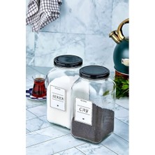 Empressco 2'li 3000 ml Cam Saklama Kabı Çay ve Şeker Için Şık ve Dayanıklı
