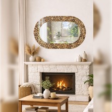 Decorita Dekor Camı ve Ayna | Doğal Ahşap Çerçeveli Dekoratif Ayna  | 110CM x 70CM