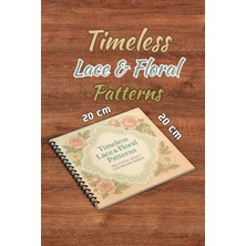 Pink Swan Craft Timeless Lace & Floral Dekupaj Patterns – 20x20 cm Büyük Boyama Kitabı, Çocuklar ve Yetişkinler İçin