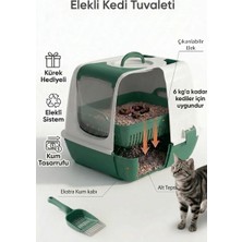 Kurtbay Şekil Flex Elekli Kedi Tuvaleti, 50X37,5X40 Cm, Xl Boy, Kum Küreği Hediyeli
