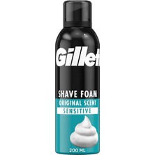 Gillette Hassas 200 ml Tıraş Köpüğü Cilt Koruyucu Özellikleri ile Ferahlatıcı Etki