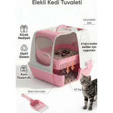 Kurtbay Şekil Kurtbay Flex Elekli Kedi Tuvaleti, Kapaklı Tasarım ve Elekli Koku Filtresi ile 50X37,5X40 Cm