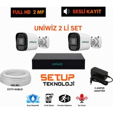 Uniwiz 2 Kameralı 2 Dış Kamera Set  Gece Görüşlü Güvenlik Kamerası Sistemi