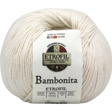 Etrofil Bambonita Örgü İpi Krem Vanilya %60 Bambu %40 Organik Pamuk 100g 250m (71077)