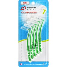 Manner Science L Tip Diş Arası Fırçası Yumuşak Kıllarla 8 Adet Yeşil Renkli Set