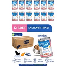 Friends Premium Tavuklu Yavru Kedi Konservesi 400 gr x 12 Adet Ekonomik Paket Yaş Mama (0-12 Ay)