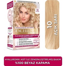 Excellence Creme 10 Açık Sarı Krem Saç Boyası L'Oréal Paris Amonyaklı Uzun Süre Kalıcı Canlı Renkler
