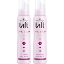 Taft Curl & Flex Köpük Bukleleri Belirginleştirir Hacim Verir 150 ml X 2 Adet Vegan Formül