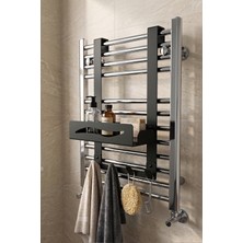 Zift Unique Banyo Düzenleyici Havlupan Askısı - Çok Amaçlı Raflı Havlupan Askılık , Mat Siyah