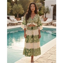 Bohemino Yeşil Dantelli Bohem Ikili Set