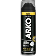 Arko Men Black Aktif Kömür Tıraş Köpüğü 200 ml Rahat Tıraş ve Cilt Bakımı Sağlar