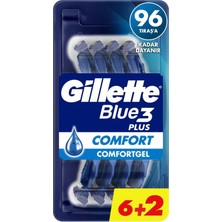 Gillette Blue3 Comfort Kullan At Tıraş Bıçağı 8 Adet 3 Bıçaklı Üstün Konfor Sağlayan Tasarım