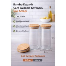 Empressco Bambu Kapaklı Vakumlu Borosilikat Cam Kavanoz 2'li 270ML Set