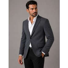 Classics Men Erkek Italyan Kesim Lacivert Çizgili Blazer Ceket Klasik ve Modern Şıklık - 7715