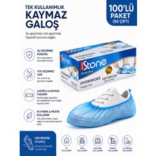 Prozirve Broken Stone Tek Kullanımlık Ayakkabı Galoşu 100'LÜ Paket- Kaymaz Su Geçirmez Koruyucu Galoş