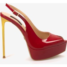 Rouge Kadın Enjeksiyon Kösele Taban Slingback 14,5cm Ince Topuklu Gece & Abiye Ayakkabı 7608