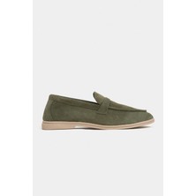 Nişantaşı Shoes Bery Rome Bej Hakiki Süet Düz Taban Kadın Loafer