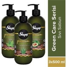 Sleepy Premium Green Care Serisi Sıvı Sabun Aloe Vera Kokusuyla 3X500 ml Tüm Ciltler İçin
