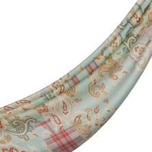 İpekevi Ipekevi Patchwork Desenli Tensoft Şal 03920-SU Yeşili