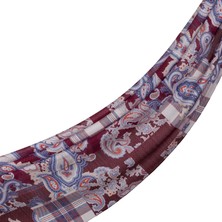 İpekevi Ipekevi Patchwork Desenli Tensoft Şal 03920-MÜRDÜM