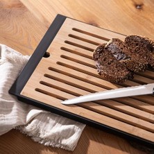 BYZ Store Agni Bıçaklı Bambu Ekmek Kesme Tahtası 38X27 cm