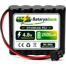 BataryaBank 4.8V 2500MAH Oyuncak Pili Siyah Soket | Şarj Edilebilir Ni-Mh Batarya