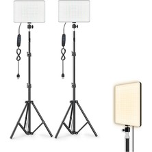 AZT 2 Li Pl-26 13 Watt 96 LED 23CM CRI95+ Bicolor 3 Renk Fotograf ve Video Işığı ve 200CM Işık Ayağı Standı