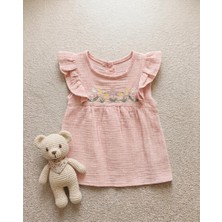 Damla Bebe Minibohe Kız Bebek Elbise Pembe