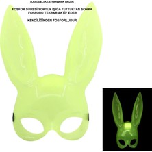 İyisi Var Karanlıkta Parlayan Fosforlu Tavşan Maskesi – Glow Bunny Masquerade Maske (32X22 Cm)