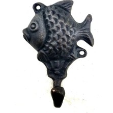 İyisi Var Antika Tarz Dekoratif Pirinç Balık Figürlü Askı - 84X51MM, Oksit