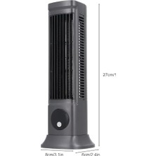 HP-F21 USB Şarjlı Sessiz Kule Tipi Masaüstü Mini Fan 3 Kademe Ofis Tipi Soğutucu Kule Fanı