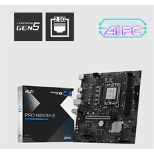 MSI Msı Pro H810M-E Ddr5 6400MT/S 1xhdmı 1xdp 1xm.2 USB 3.2 Matx 1851P (Intel Ultra Processors Serıes 2)