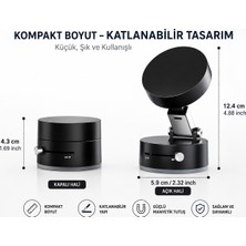 Telepark Mıknatıslı Manyetik Telefon Tutucu - Katlanabilir, Torpido ve Cam Uyumlu Siyah Telefon Tutucu