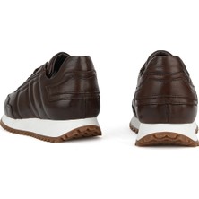 Ziya, Erkek Hakiki Deri Sneaker 1631026Z113 Kahve