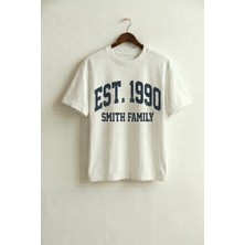 Maison De Mode Beyaz 1990 Kolej Tasarım Oversize T-Shirt