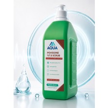 Aqua Med Poviodine %7.5 Scrub Antiseptik Sıvı Sabun 1000 ml Bakım Hijyen Solüsyonu Cerrahi Klinik El Yara Bölge Temizliği El Cilt Antiseptiği