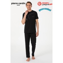 Pierre Cardin Paris Premium Erkek Bisiklet Yaka Rahat Kesim Pamuklu Kısa Kollu Gündelik Pijama Takım