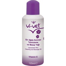 Vi-Vet Ağda Sonrası Temizleme ve Masaj Yağı 125 ml - E Vitamini ile Cildi Besleyen ve Yumuşatan Formül