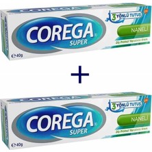 Corega Süper Naneli 3 Yönlü Tutuş Diş Protez Yapıştırıcı Krem 40 gr - 2 Adet Ferah Aroma