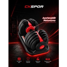 Slipt Ckspor 24 kg Dambıl Mekanizmalı Dambıl ok Fonksiyonlu Fitness Ağırlığı