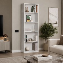 adore mobilya Max 5 Raflı Kitaplık - Beyaz