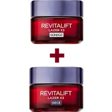 L'Oréal Paris Revitalift Laser X3 Gece Kremi ve Gündüz Kremi Seti 50 ml Tüm Cilt Tipleri İçin Yaşlanma Karşıtı