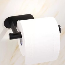 Renas Store Kendinden Yapışkanlı Tuvalet Kağıtlığı – Mat Siyah Modern Banyo Rulo Askısı