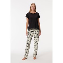 Anıl Kadın Kısa Kollu Dantel Detaylı Pijama Takım