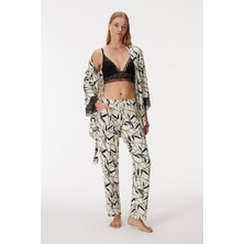 Anıl Kadın Sabalıklı Dantel Detaylı Braletli Pijama Takım