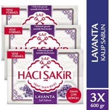 Hacı Şakir Doğal Lavanta Kokulu Kalıp Sabun 3'lü Paket 600 gr Zengin Köpüklü Saf Formül