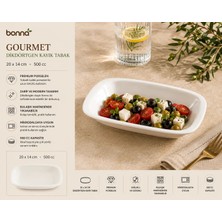 Bonna Gourmet Dikdörtgen Kayık Tabak 20 cm