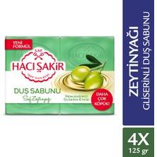 Hacı Şakir 4x125 gr Zeytinyağı ve Gliserinli Kalıp Sabun Yerli Üretim ile Nemlendirici Etki