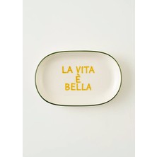 Bella Maison Line Oval Sunum Tabağı Yeşil 23X14 cm